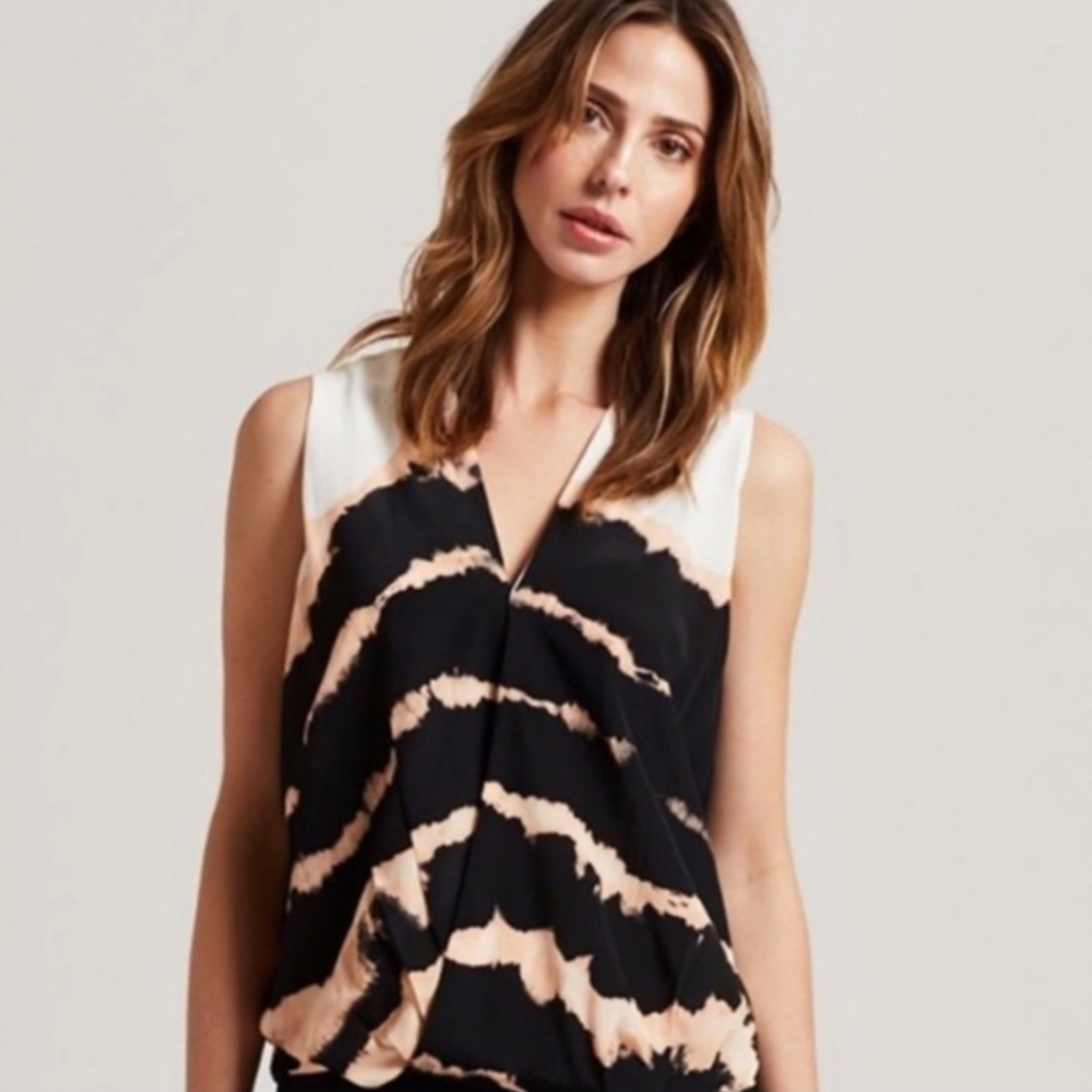 Mary Oliver 100% Silk Sleeveless Surplice Top Size XXS